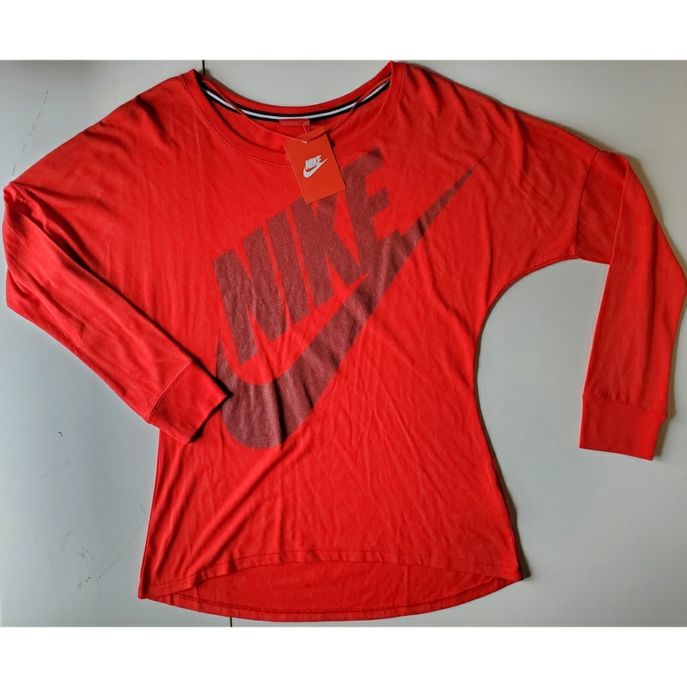 Nike NWT Red Long Sleeve Top Tee Shirt